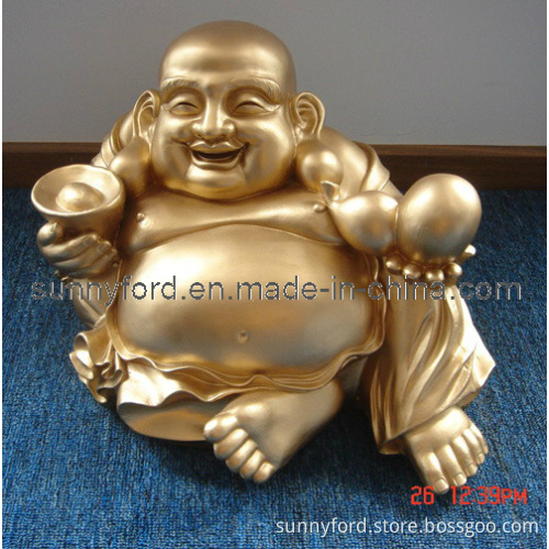 Polyresin Golden Happy Buddha Sculpture Decoration (SFR1630)